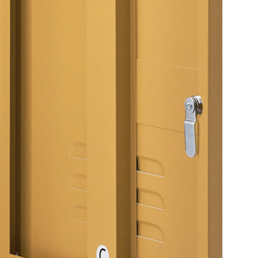 ArtissIn Bedside Table Metal Cabinet - Yellow