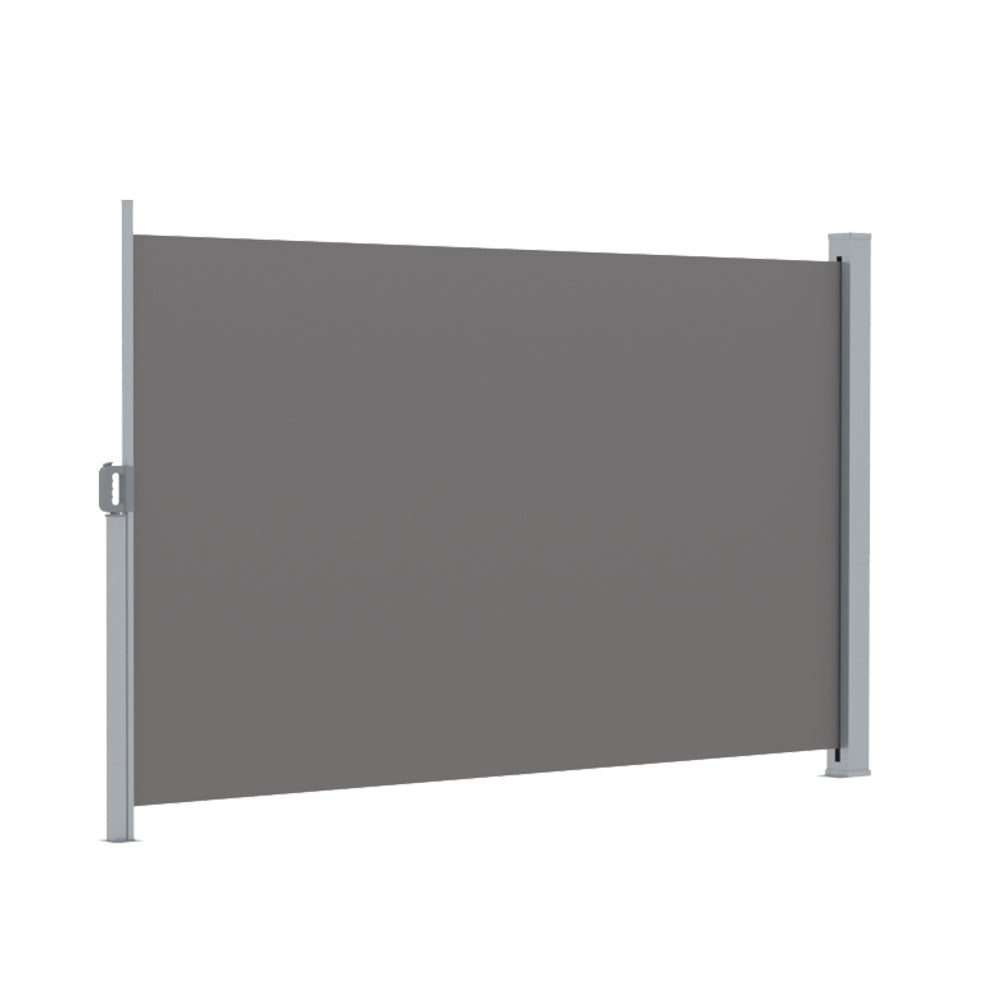 Instahut Side Awning Sun Shade Outdoor Retractable Privacy Screen 1.8X3M Grey