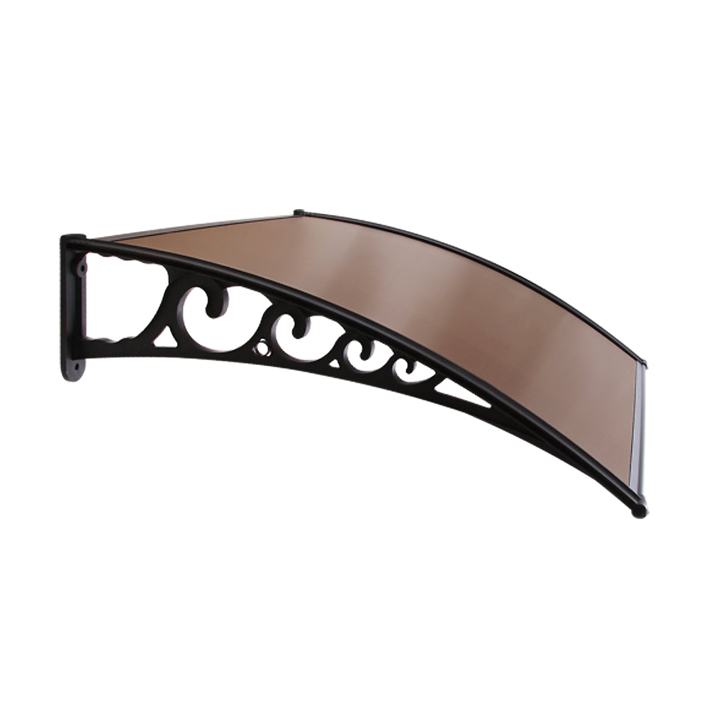 Instahut Window Door Awning? 1mx1m Brown Hollow Sheet Plastic Frame