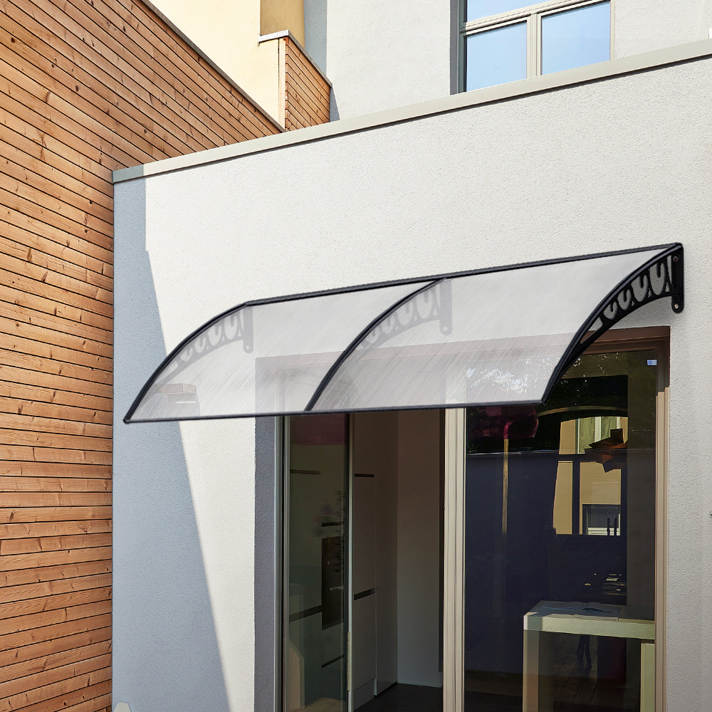 Instahut Window Door Awning 1mx4m Transparent Hollow Sheet Plastic Frame