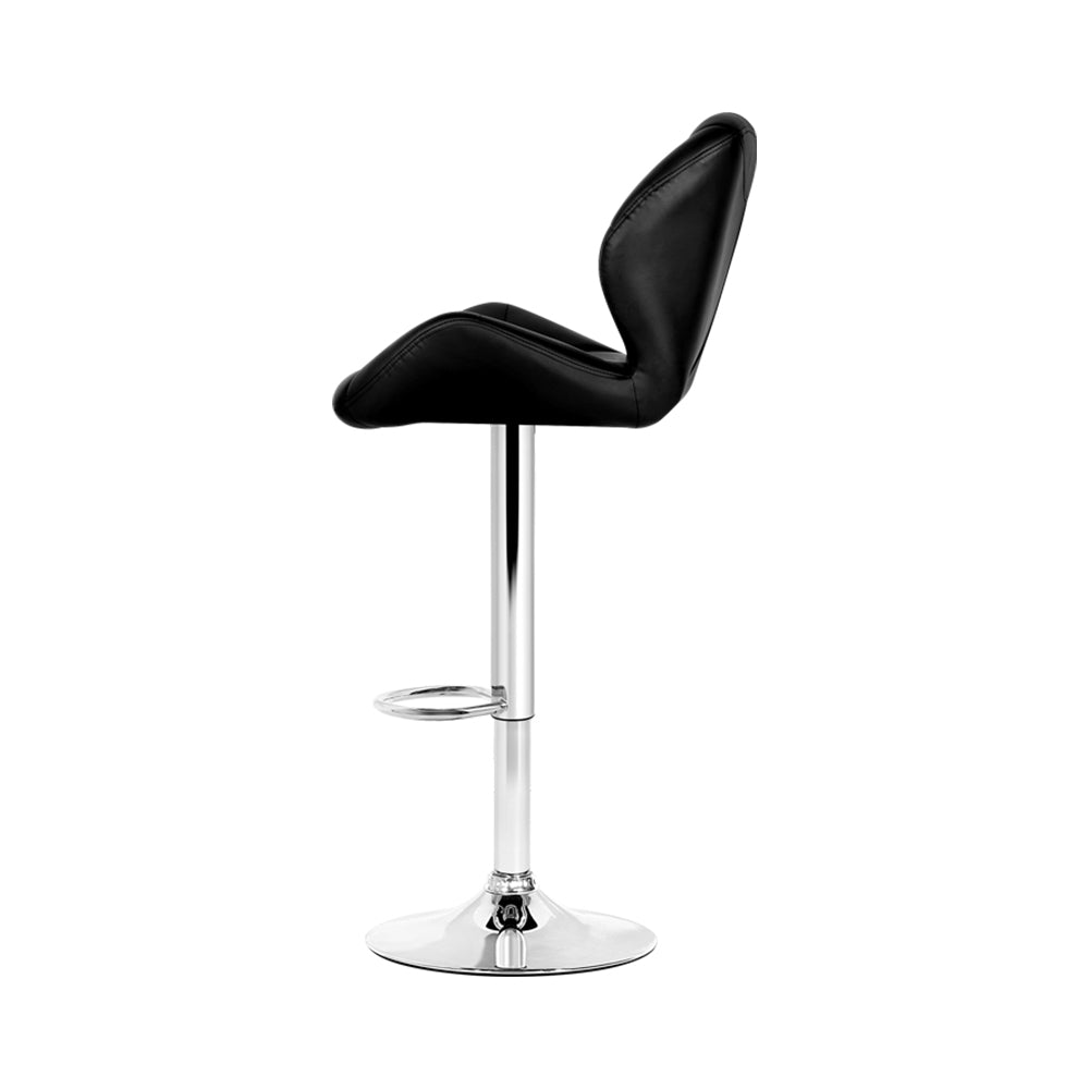 Artiss 2x Bar Stools Gas Lift Padded Leather Black