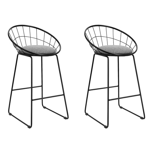 Artiss 2x Bar Stools Padded Seat Metal