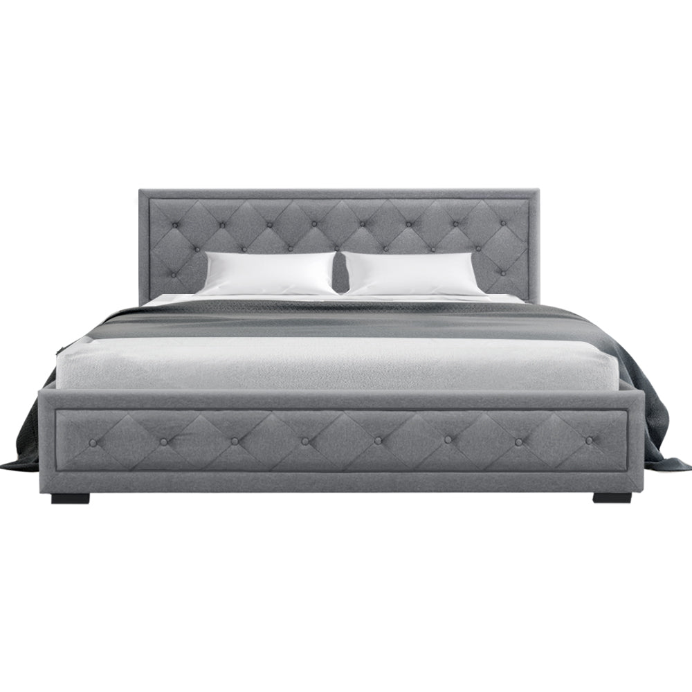 Artiss Bed Frame King Size Gas Lift Grey TIYO