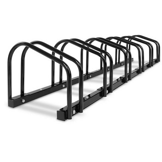 Weisshorn 6 Bike Stand Rack Bicycle Storage Floor Parking Holder Cycling Black