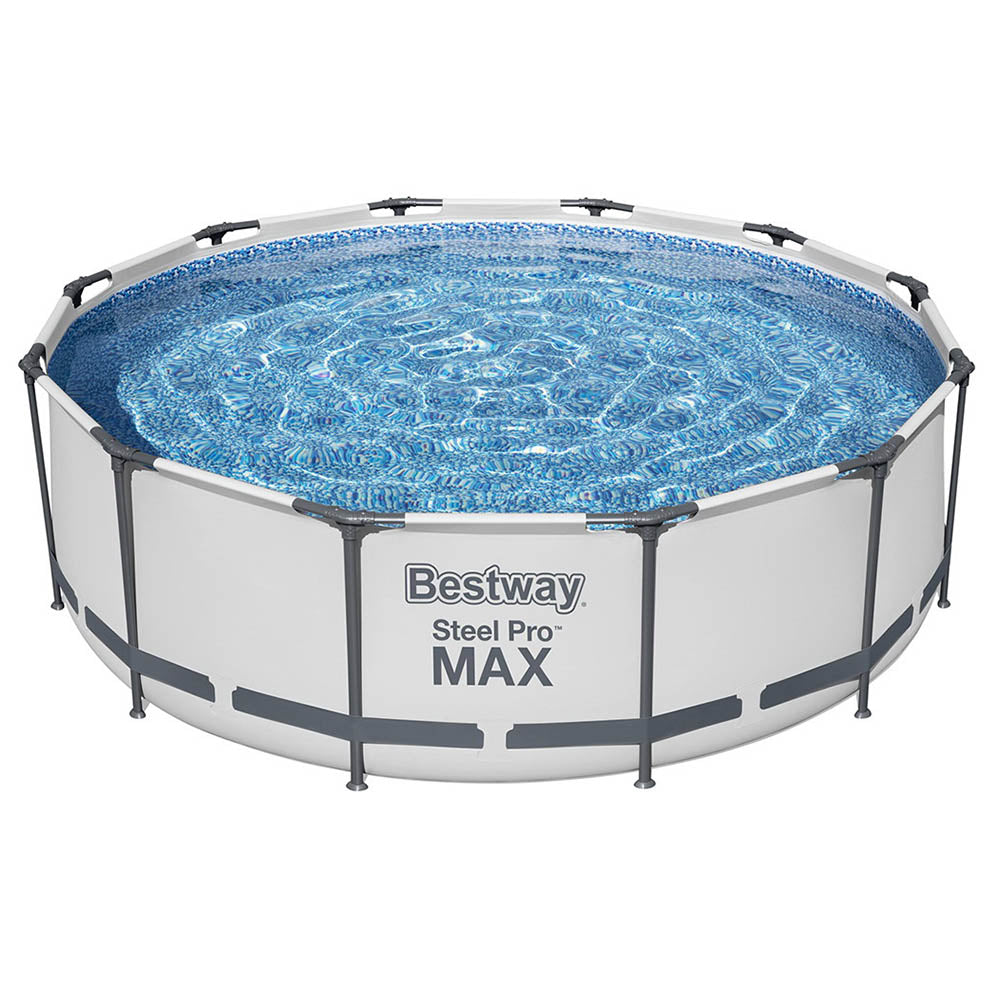 Bestway Swimming Pool 366x100cm Steel Frame Round Above Ground Pools w/ Filter Pump 9150L