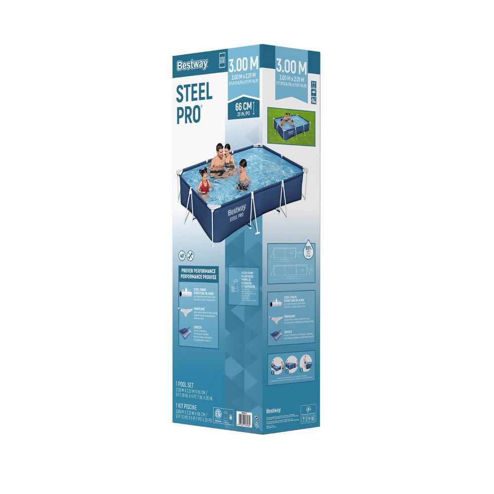 Bestway Swimming Pool 221x150x43cm Steel Frame Above Ground Pools 1200L