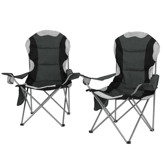 Weisshorn Camping Folding Chair Portable Outdoor Hiking Fishing Picnic Grey 2pcs