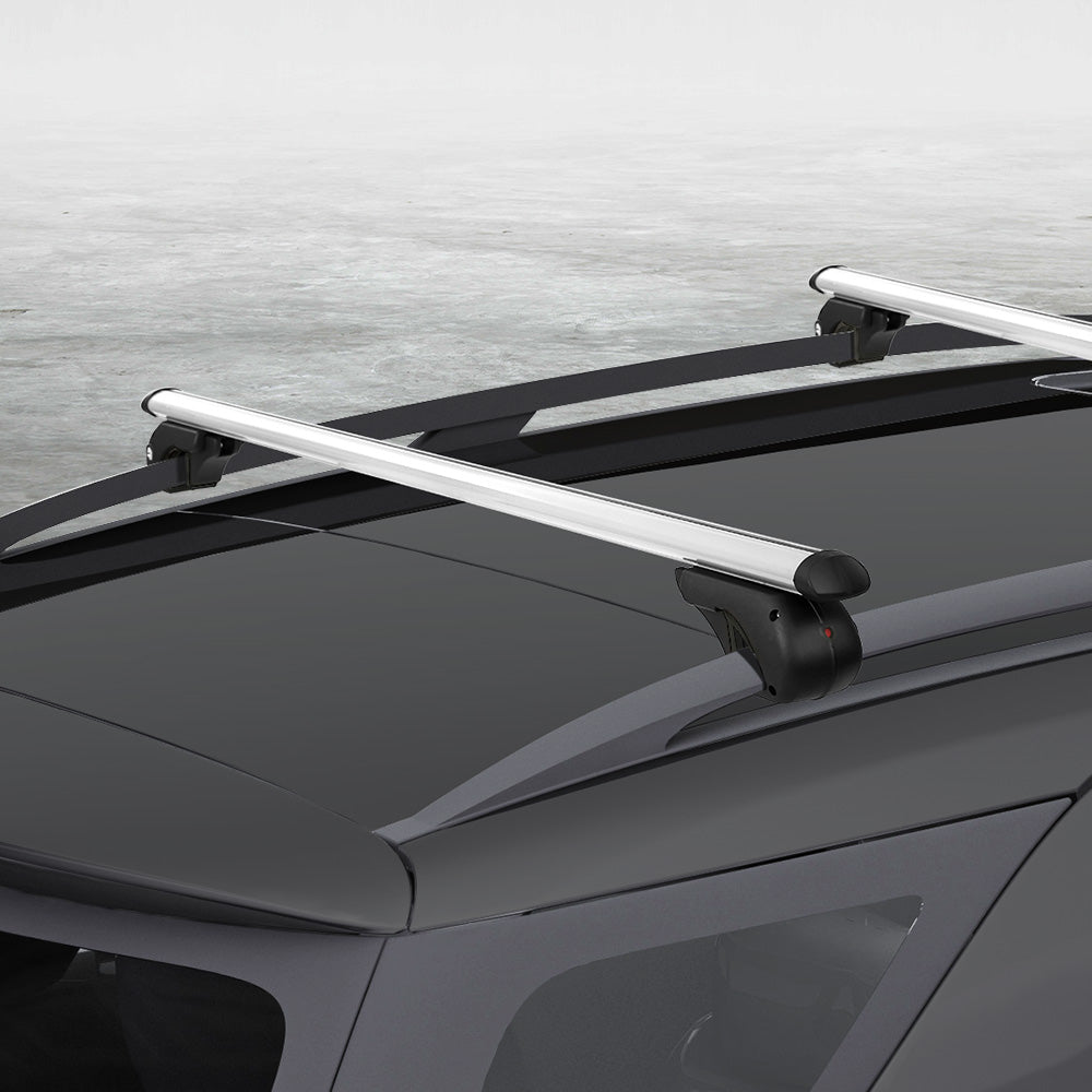 Universal Car Roof Racks Pod Aluminium Cross Bars Adjustable 108cm Silver