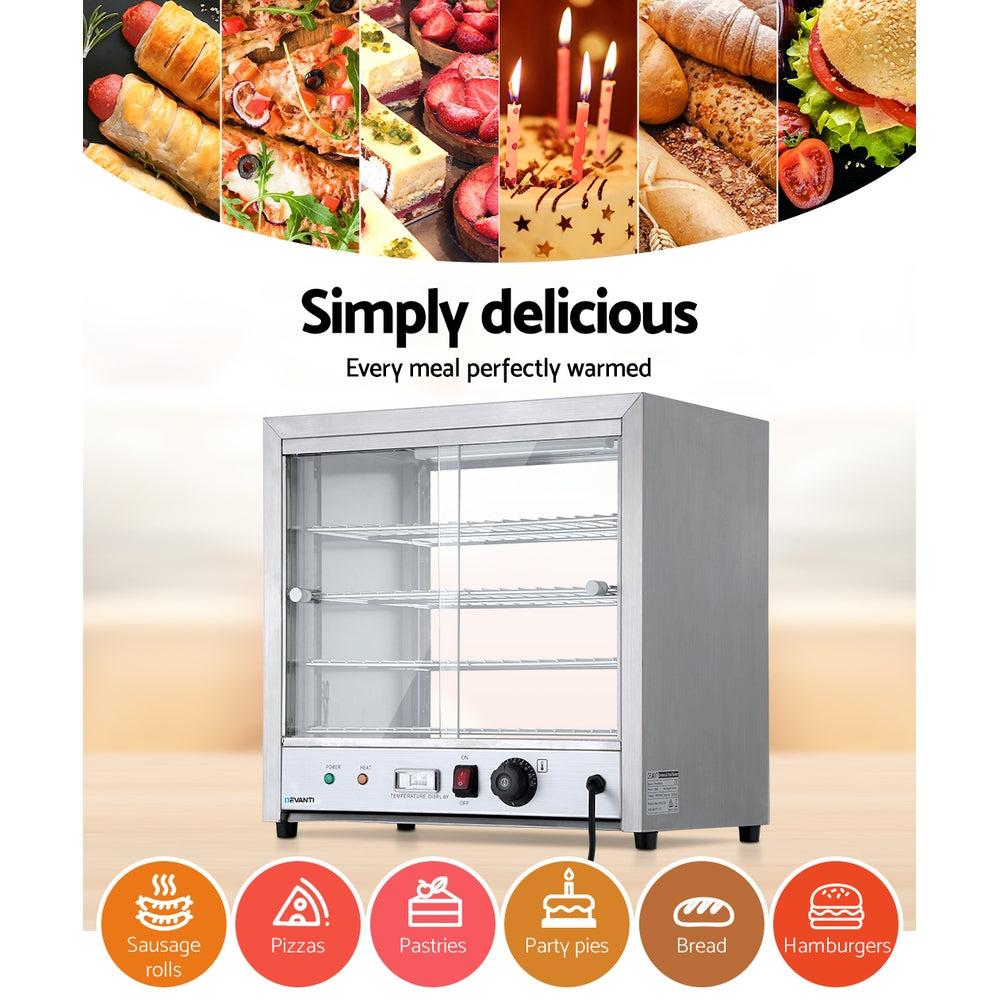 Devanti Commercial Food Warmer Hot Display Showcase Cabinet 54cm