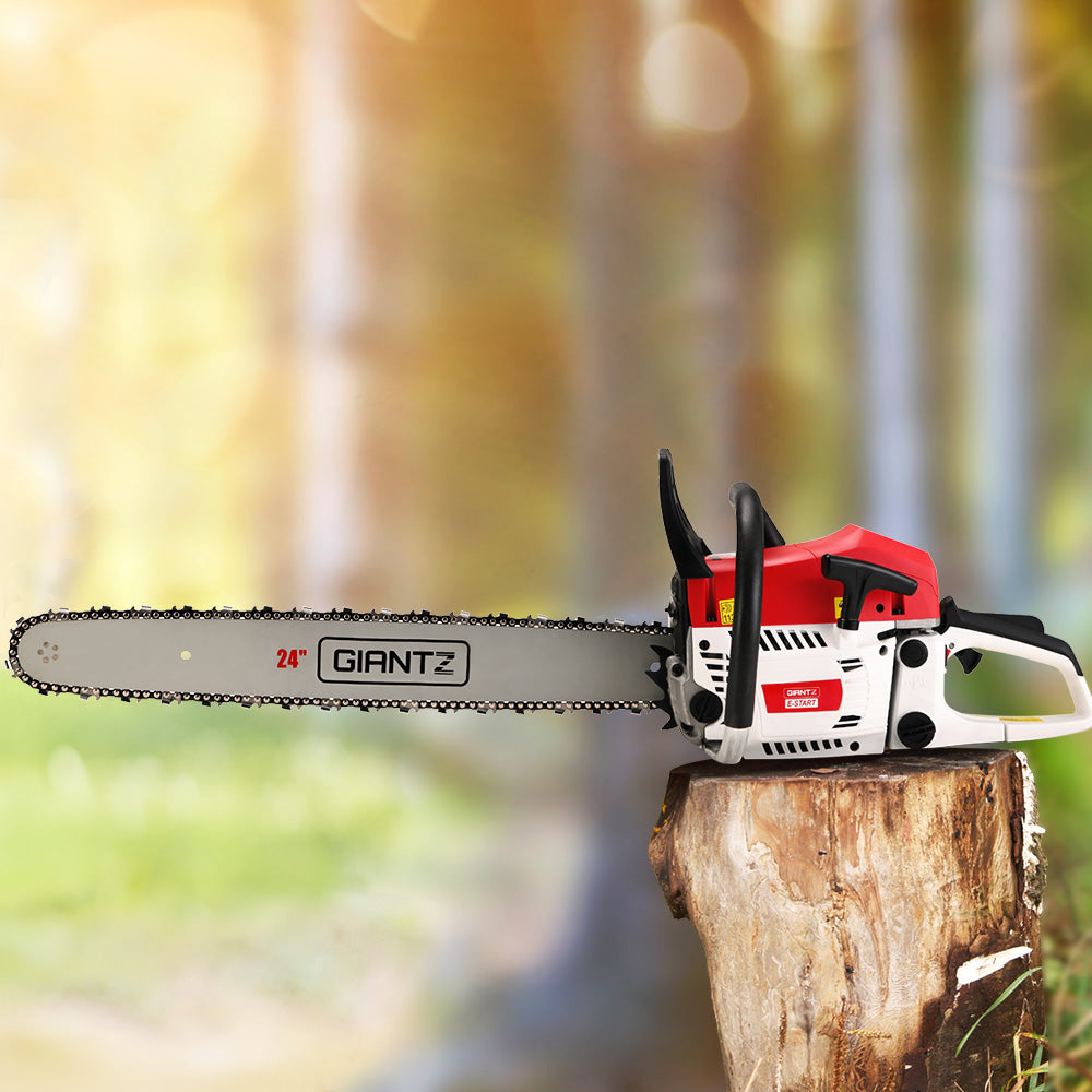 Giantz Chainsaw Petrol 72CC 24" Bar Commercial E-Start Pruning Chain Saw,Giantz Chainsaw Petrol 72CC 24" Bar Commercial E-Start Pruning Chain Saw 5.5HP