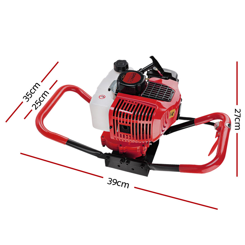 Giantz 80CC Post Hole Digger Motor Only Petrol Engine Red