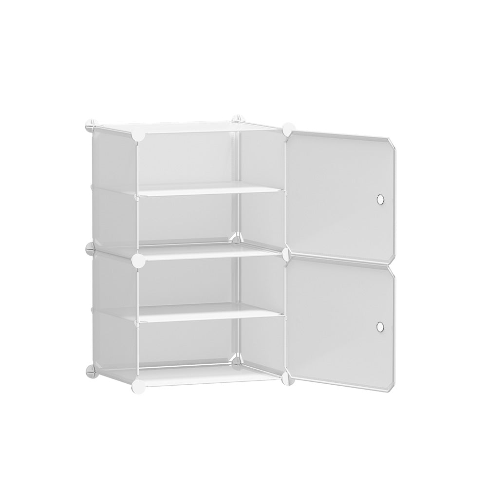 Artiss Shoe Box DIY Set of 2 Storage Cube Stackable White