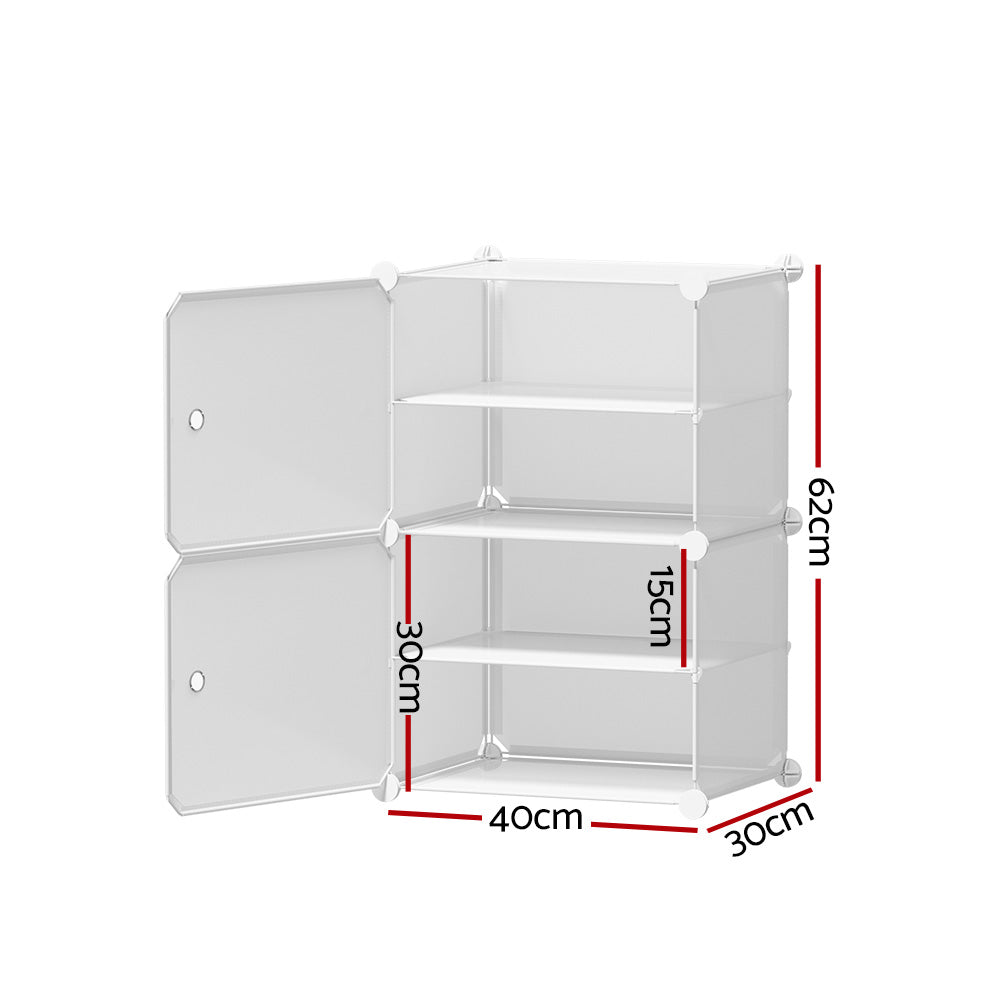 Artiss Shoe Box DIY Set of 2 Storage Cube Stackable White