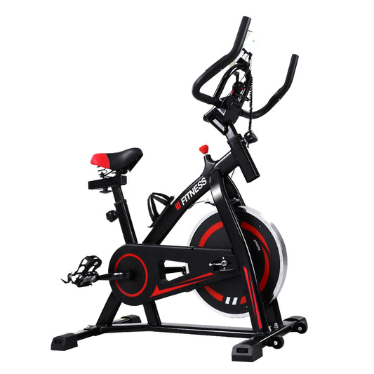 Spin Exercise Bike Flywheel Fitness Commercial Home Workout Gym Machine Bonus Phone Holder Black