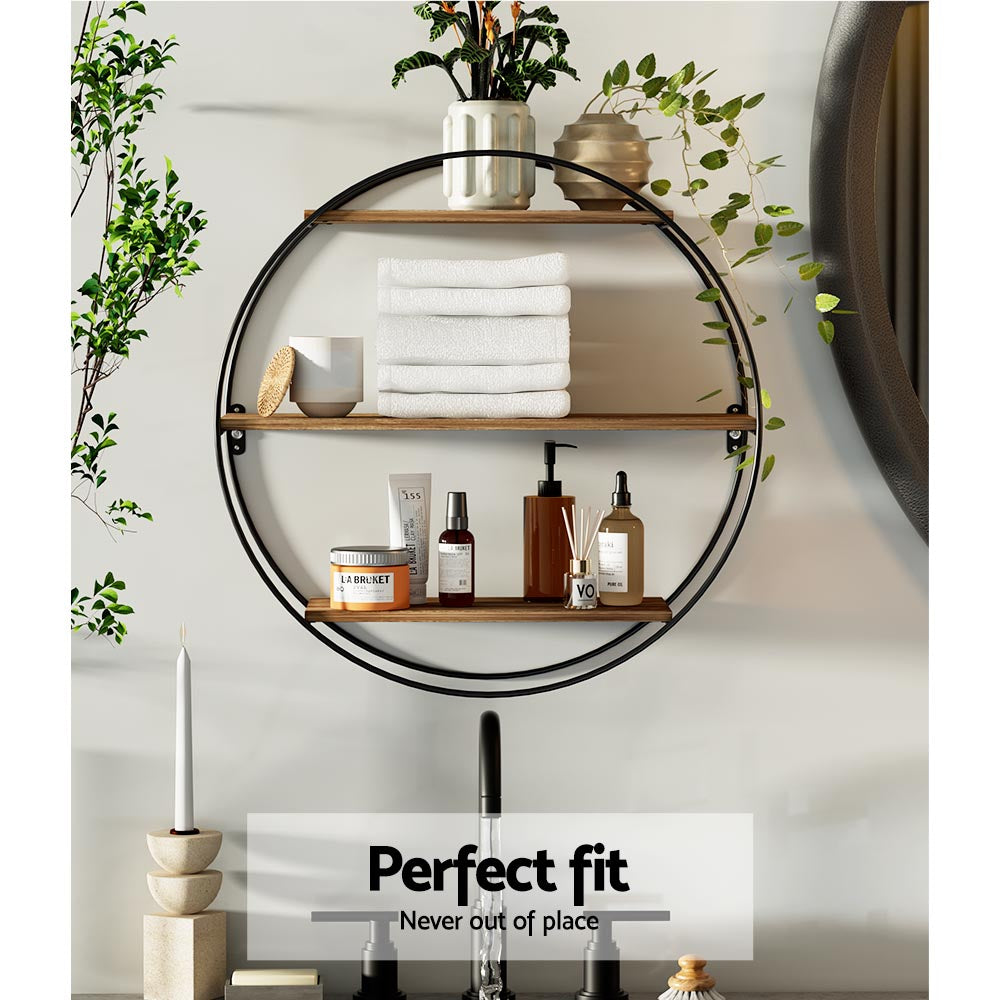 Artiss Floating Wall Shelf Round 3-Tier