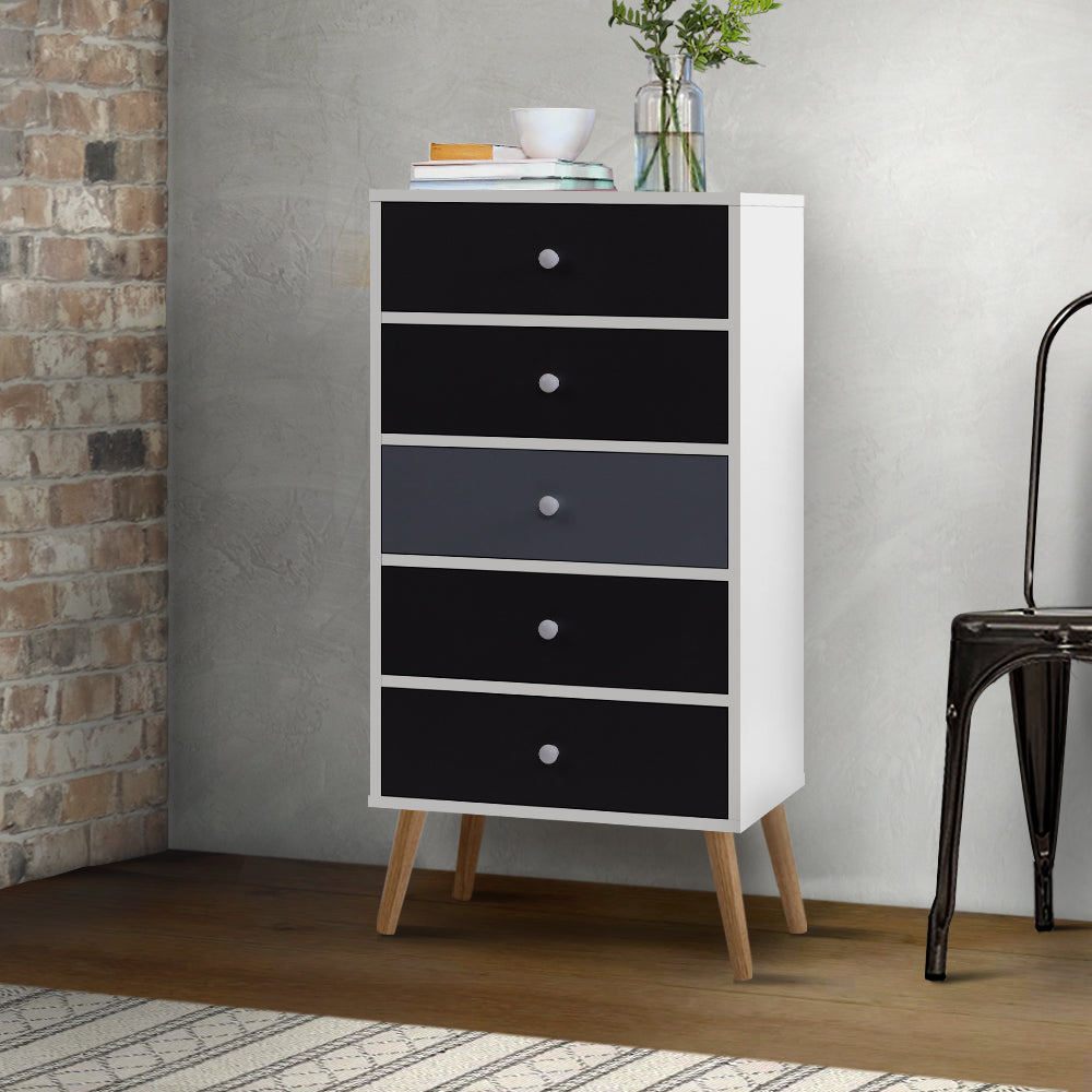 Artiss 5 Chest of Drawers - BONDS White