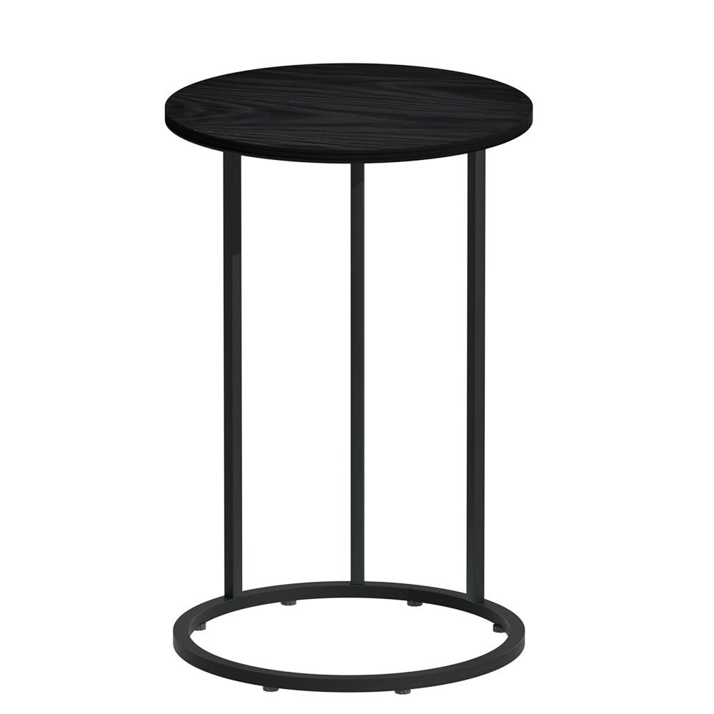 Artiss Coffee Table Side Table Round Black Martha