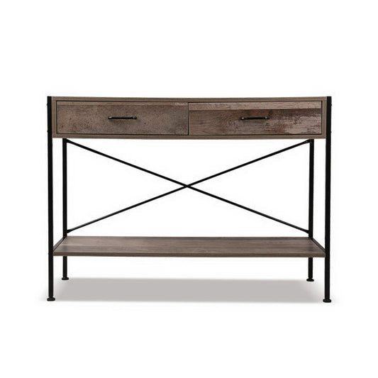 Artiss Console Table 2 Drawers Walnut Marconi