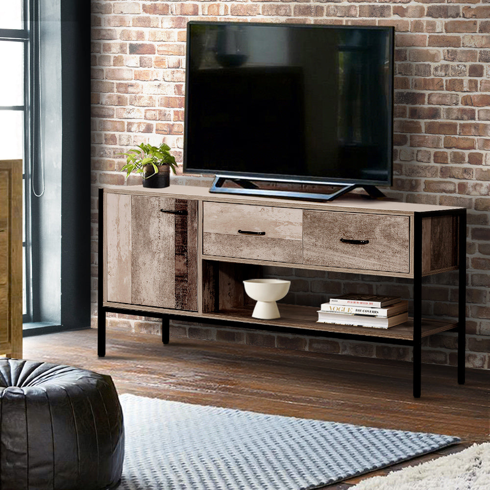 Artiss TV Stand Entertainment Unit Storage Cabinet Industrial Rustic Wooden 120cm