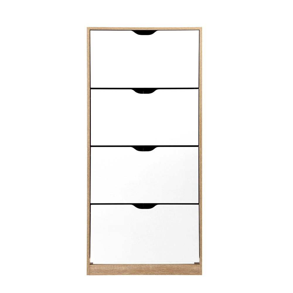 Artiss Shoe Rack Cabinet 60 Pairs 4-tier White Elen