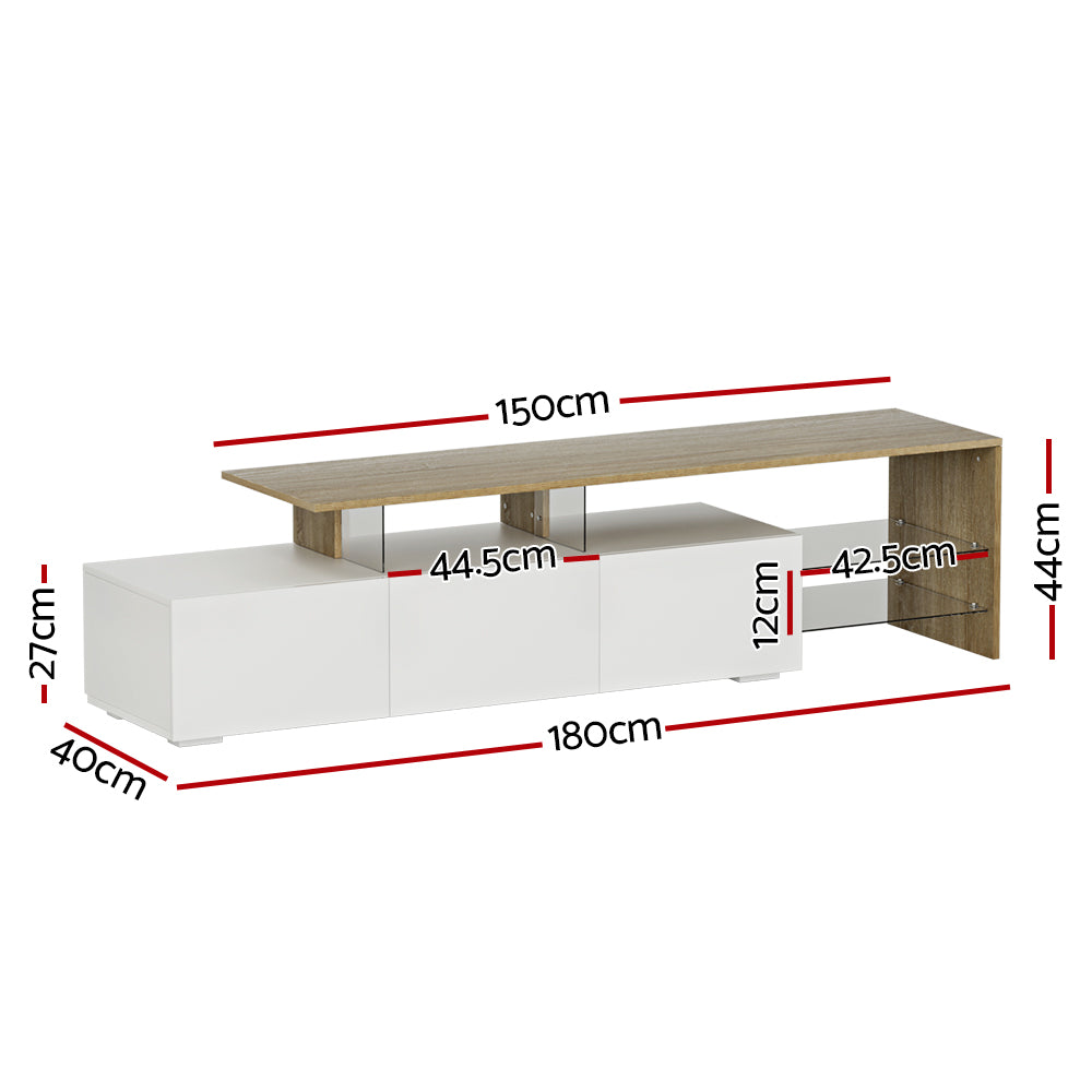 Artiss TV Cabinet Entertainment Unit 180cm Wood White James