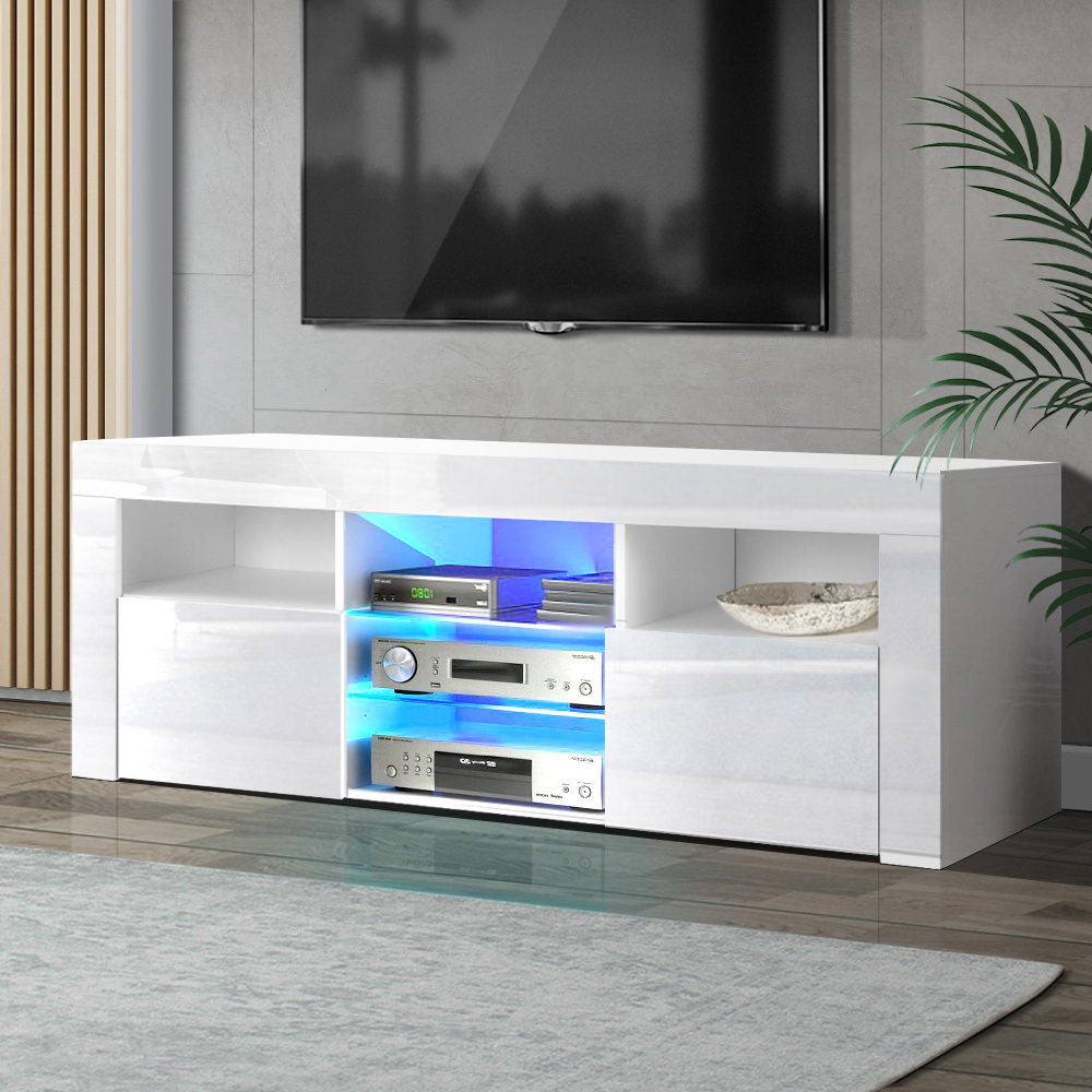 Artiss Entertainment Unit TV Cabinet LED 145cm White Angus