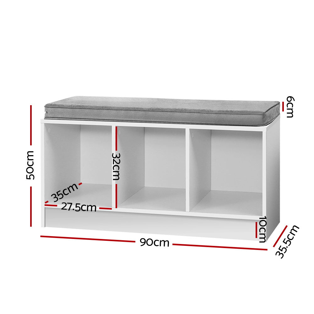 Artiss Shoe Rack Bench Shoe Cabinet White Zia