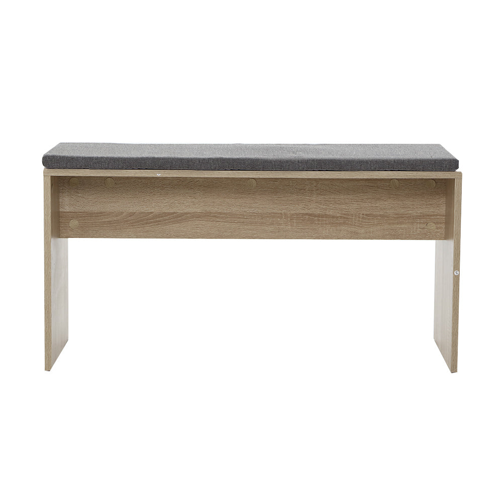 Artiss Dining Bench Upholstery Seat Wooden Chair Oak 90cm