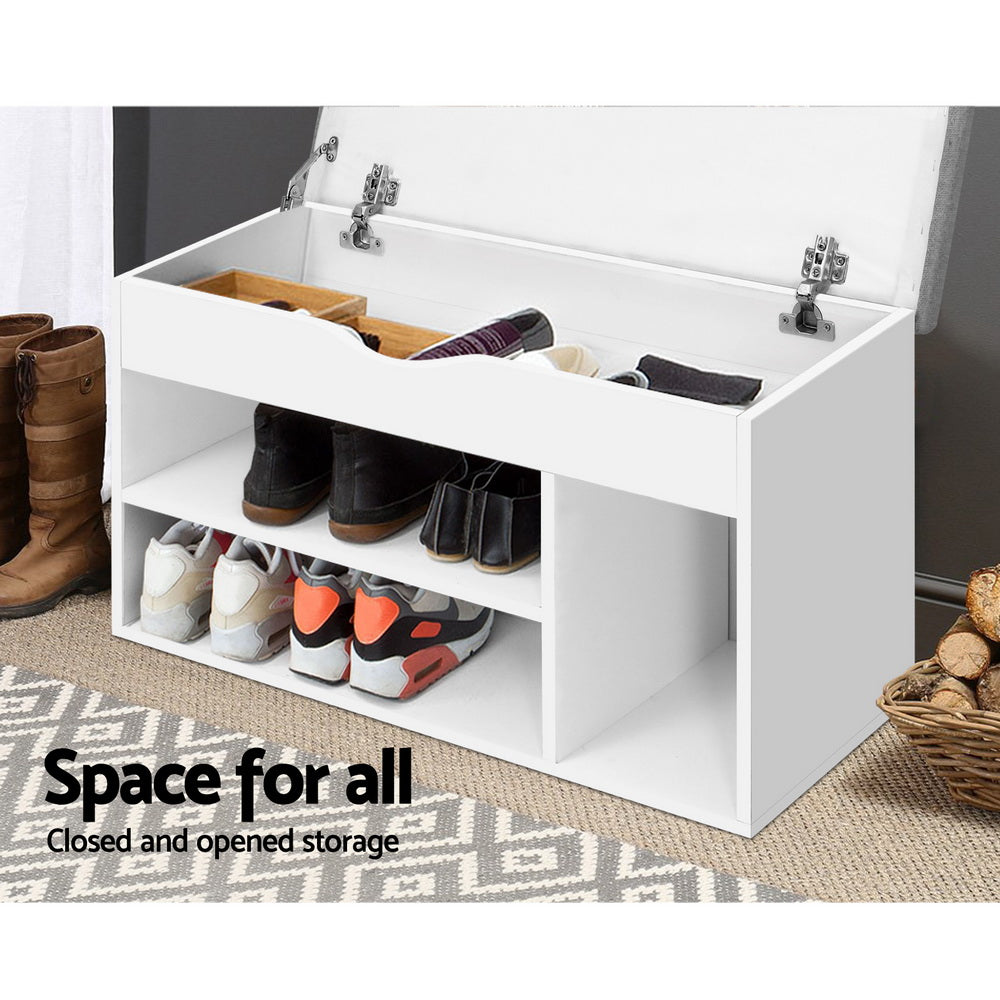 Artiss Shoe Rack Bench Shoe Cabinet White Allen