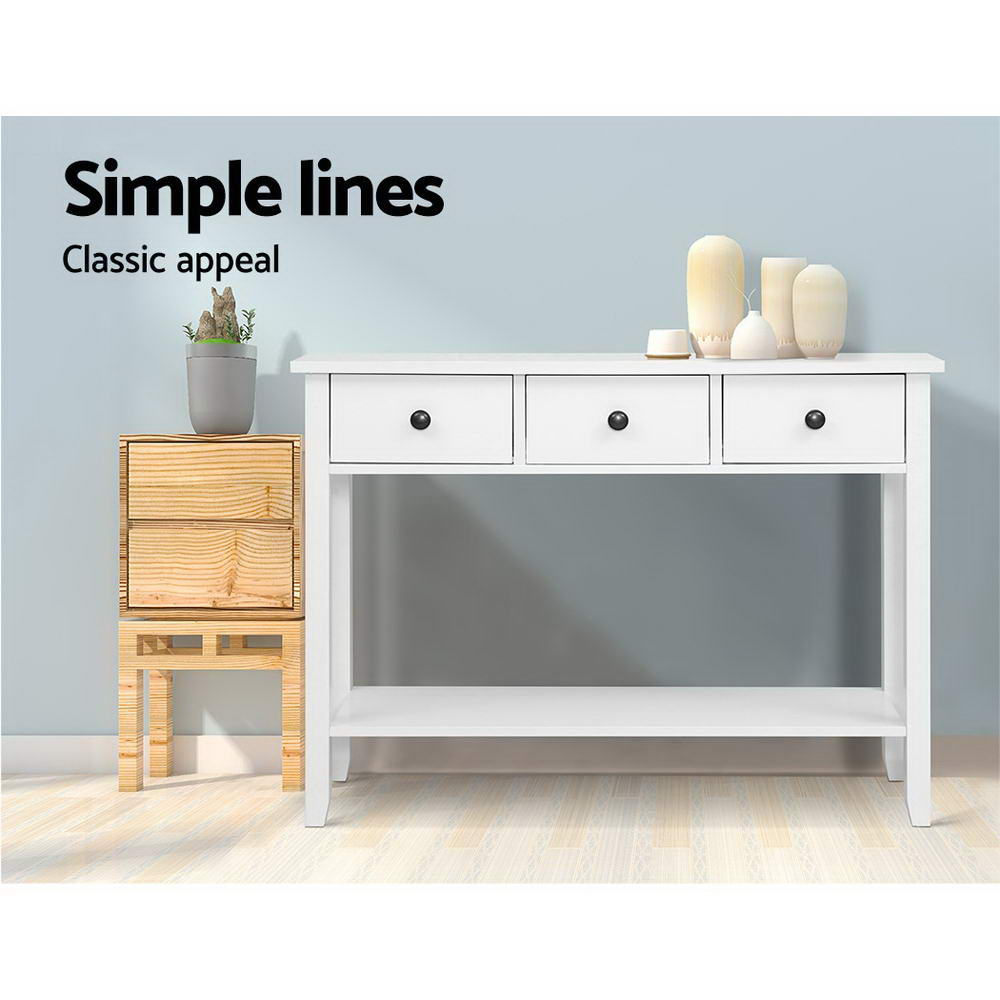 Artiss Console Table 3 Drawers 100CM White Chole