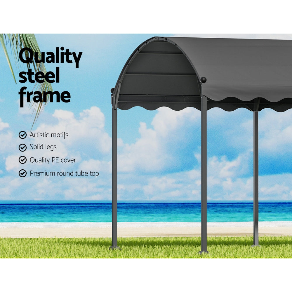 Instahut Gazebo Marquee 4x3m Outdoor Event Wedding Tent Camping Party Shade Iron Art Canopy Grey