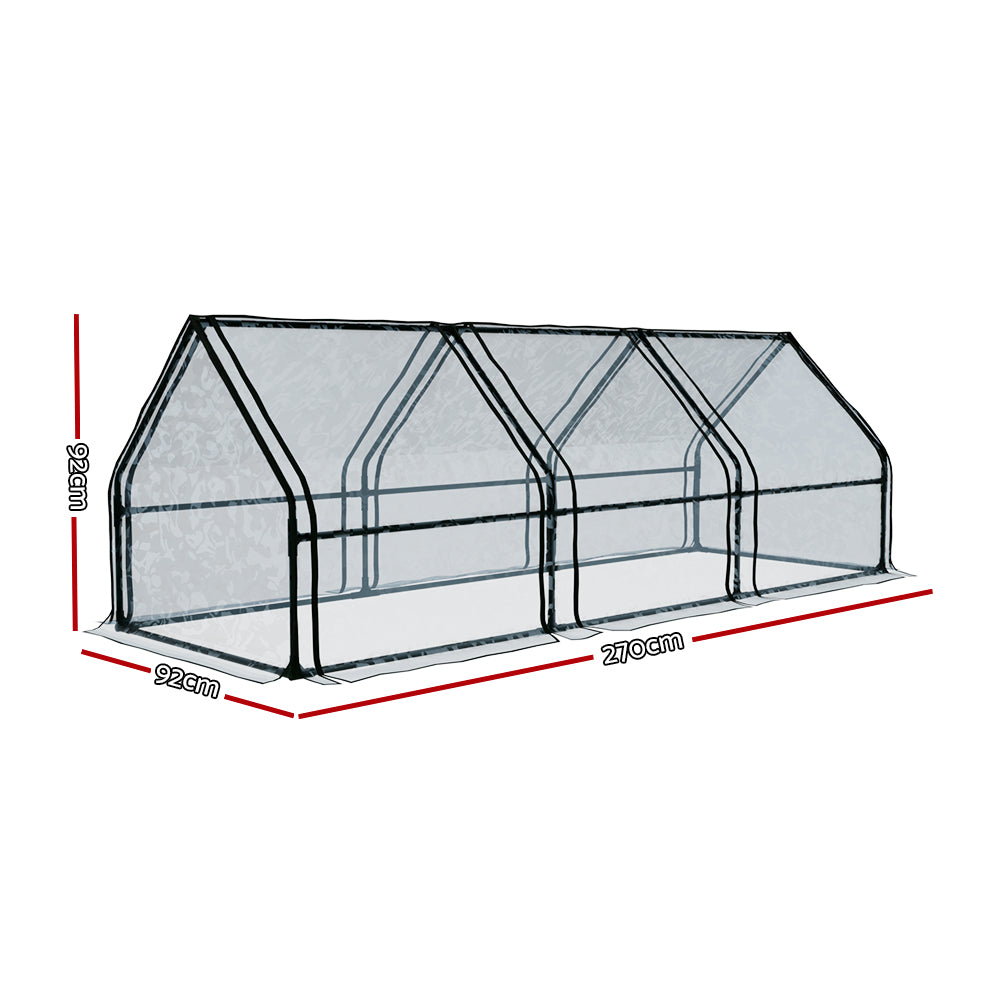 Greenfingers Greenhouse 2.7x0.9x0.9M Mini Green House Raised Garden Bed Planter Box