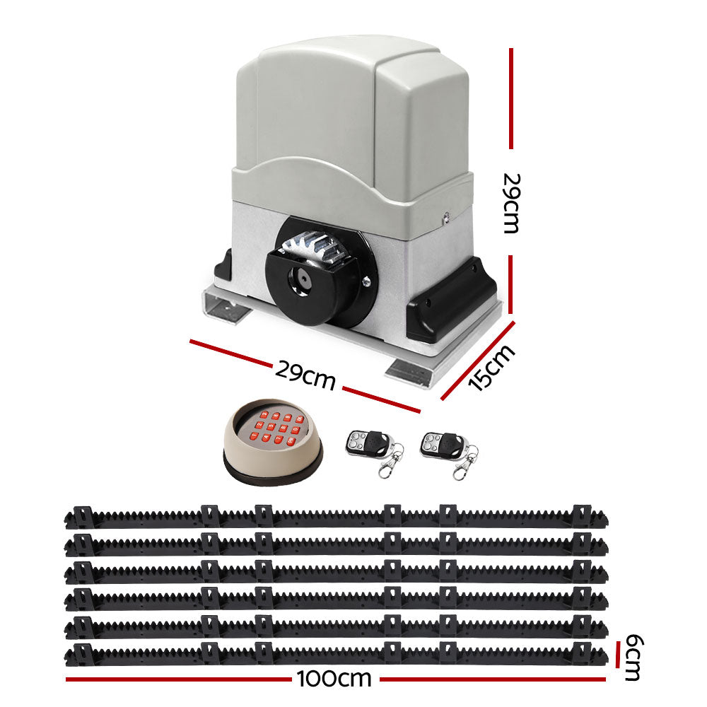 Lockmaster Automatic Sliding Gate Opener Kit Keypad 6M 1200KG