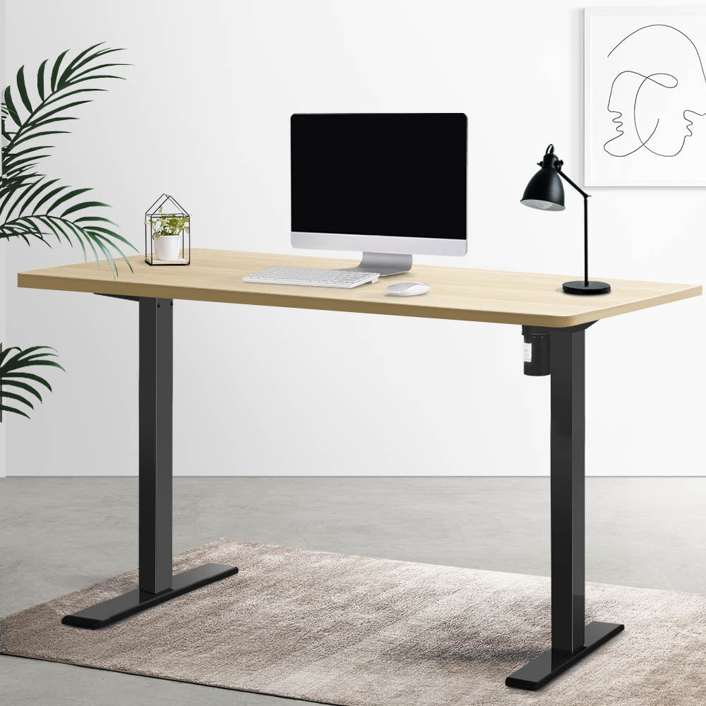 Artiss Standing Desk Motorised White Oak 120CM