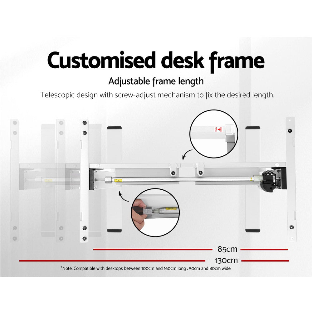 Artiss Standing Desk Frame Only Motorised White