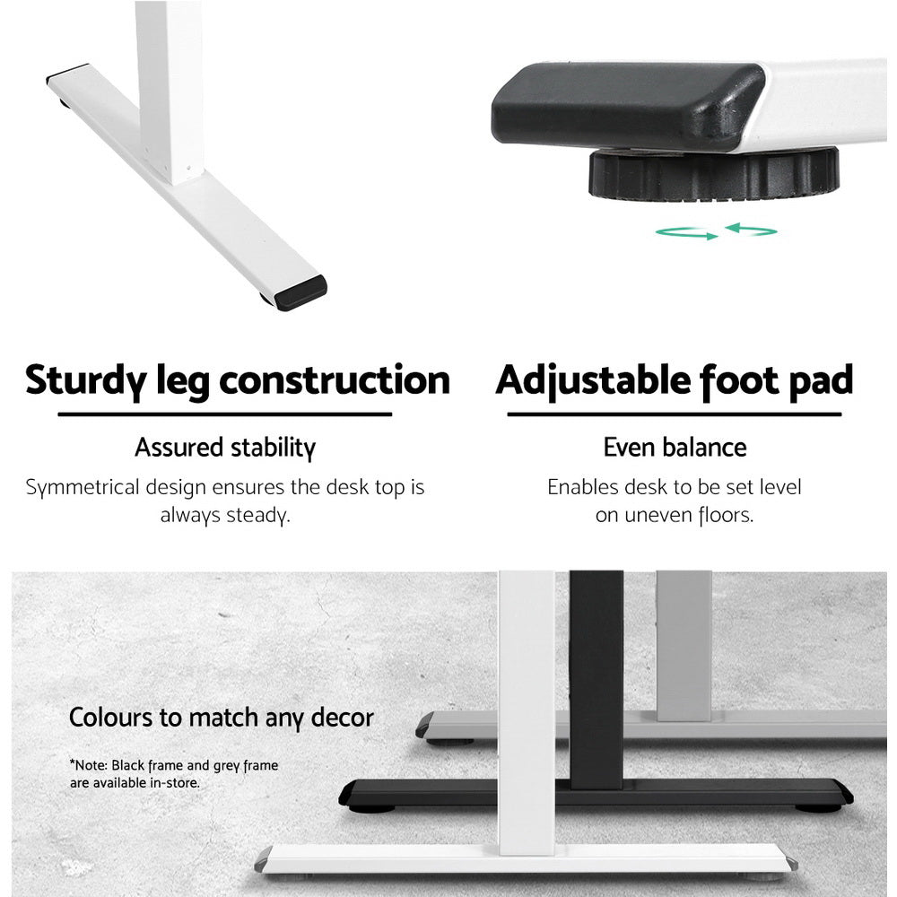 Artiss Standing Desk Frame Only Motorised White