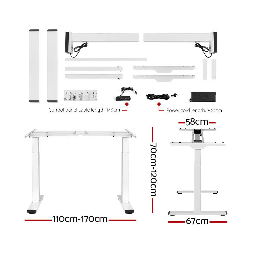 Artiss Standing Desk Motorised Dual Motor 120CM Black