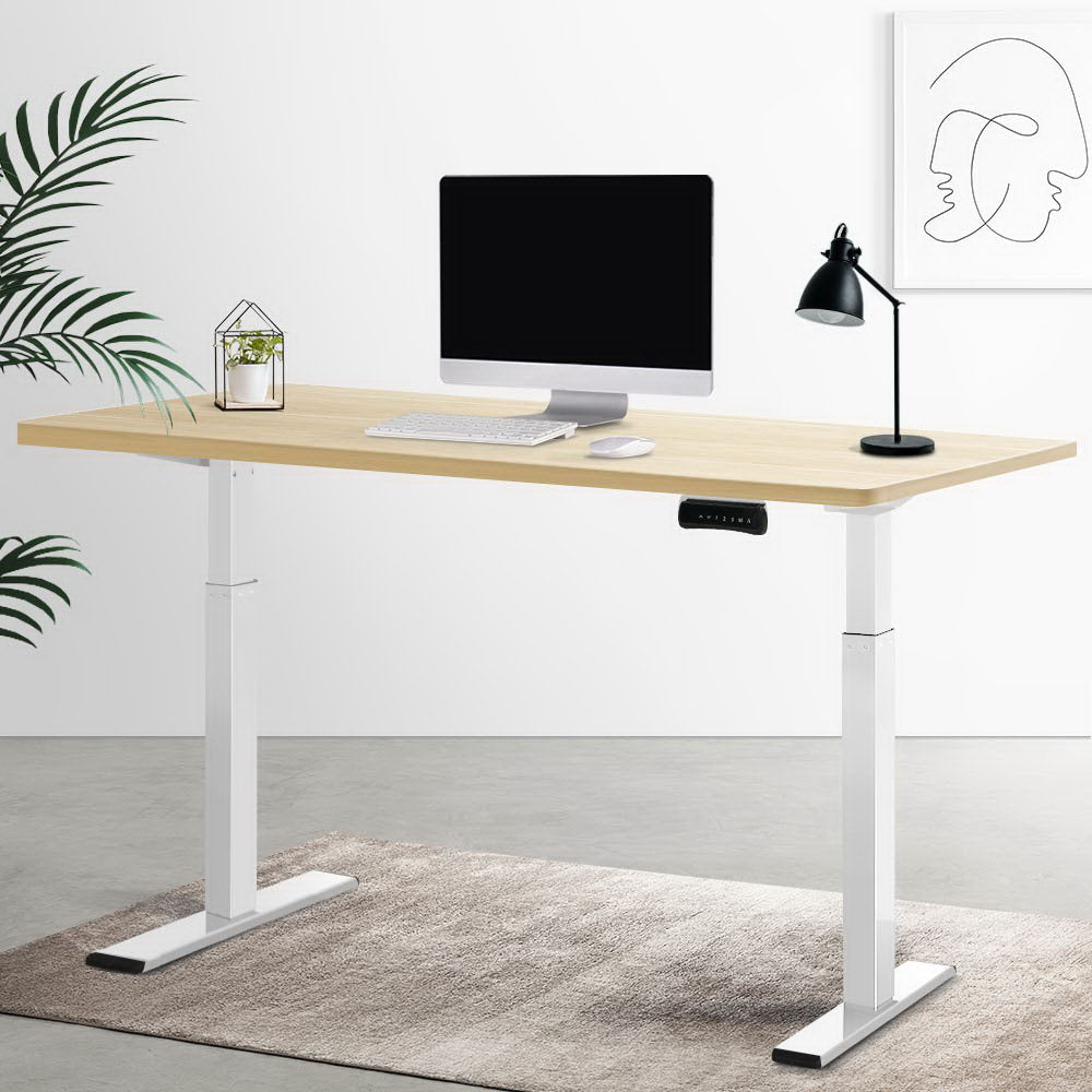 Artiss Standing Desk Motorised Dual Motor 120CM White Oak