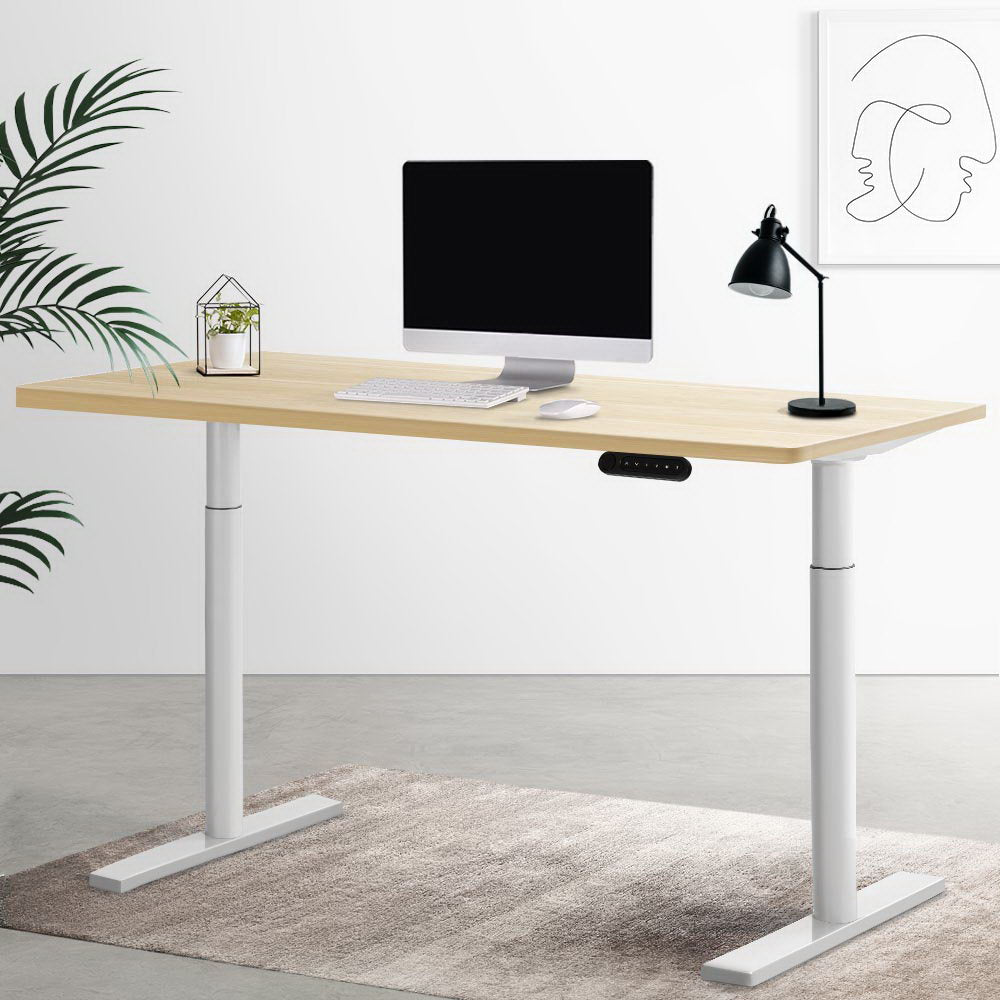 Artiss Standing Desk Motorised Electric Dual Motor 120CM White Oak