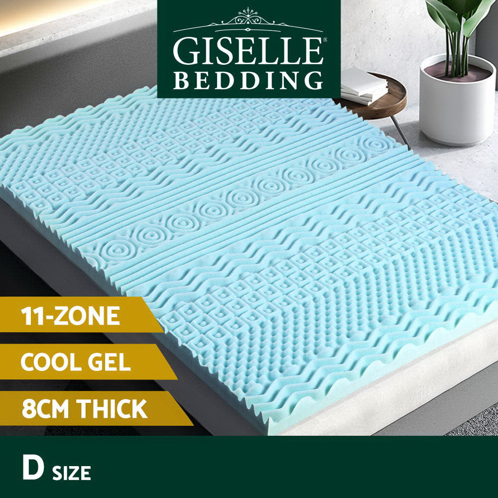 Giselle Bedding Memory Foam Mattress Topper 11-Zone 8cm Double