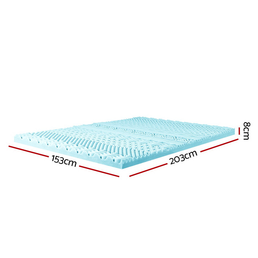 Giselle Bedding Memory Foam Mattress Topper 11-Zone 8cm Queen