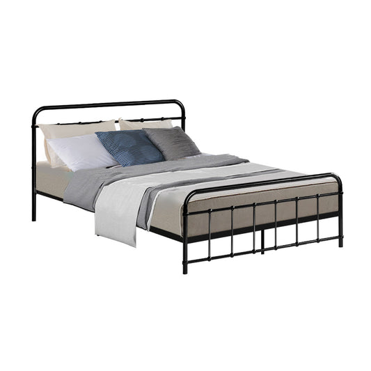 Artiss Bed Frame Metal Frames LEO - Double (Black)