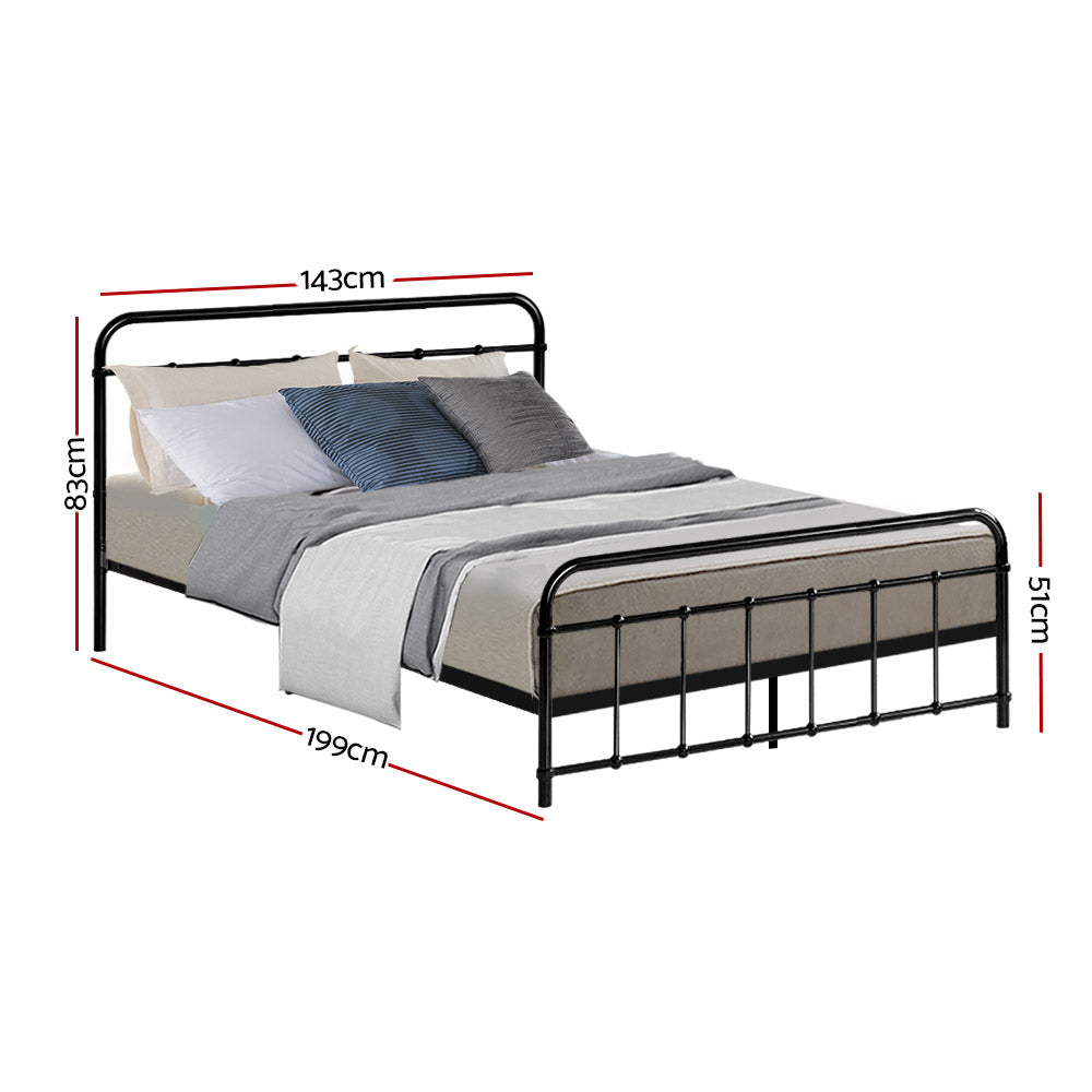 Artiss Bed Frame Metal Frames LEO - Double (Black)