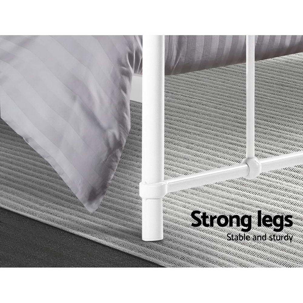 Artiss Bed Frame Metal Frames LEO - Queen (White)