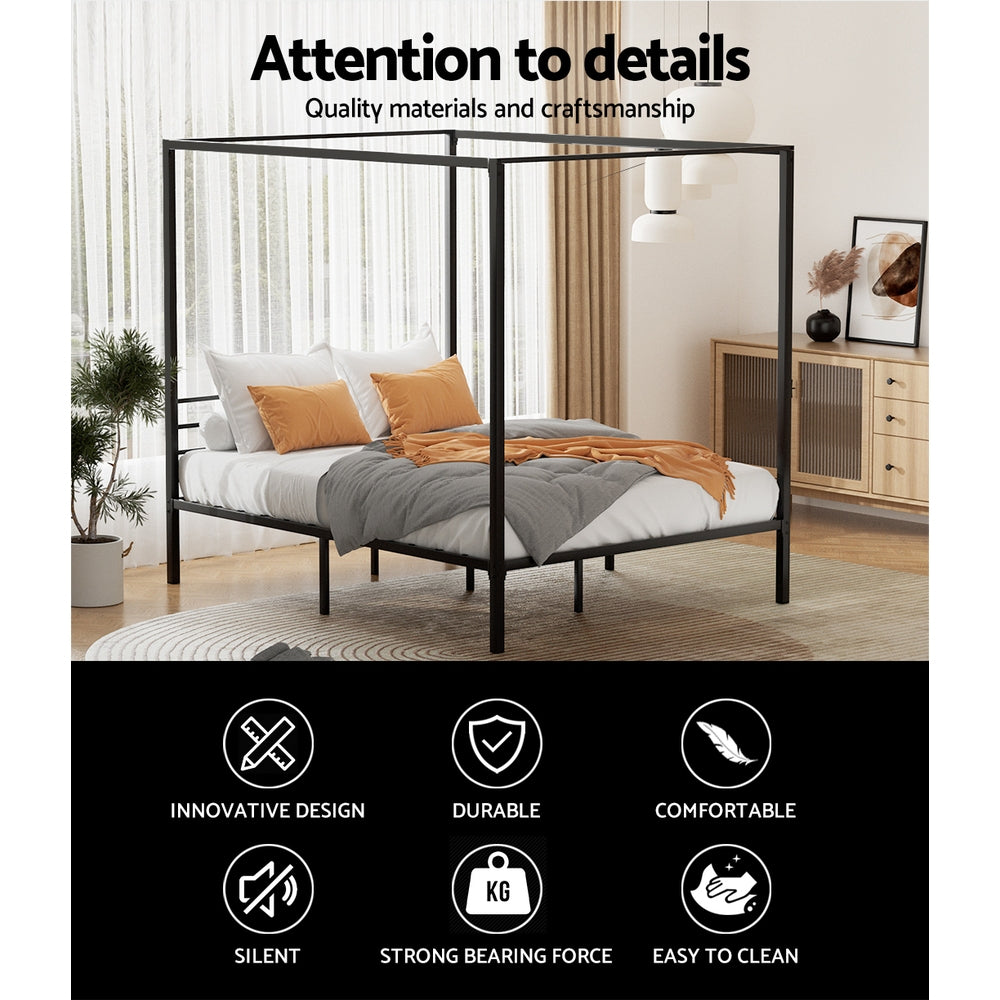 Artiss Bed Frame Double Size Metal Frame POCHY