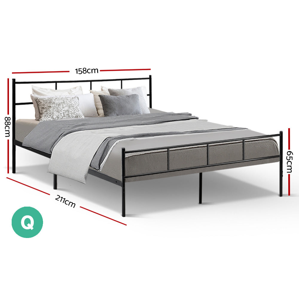 Artiss Bed Frame Queen Metal Bed Frames SOL