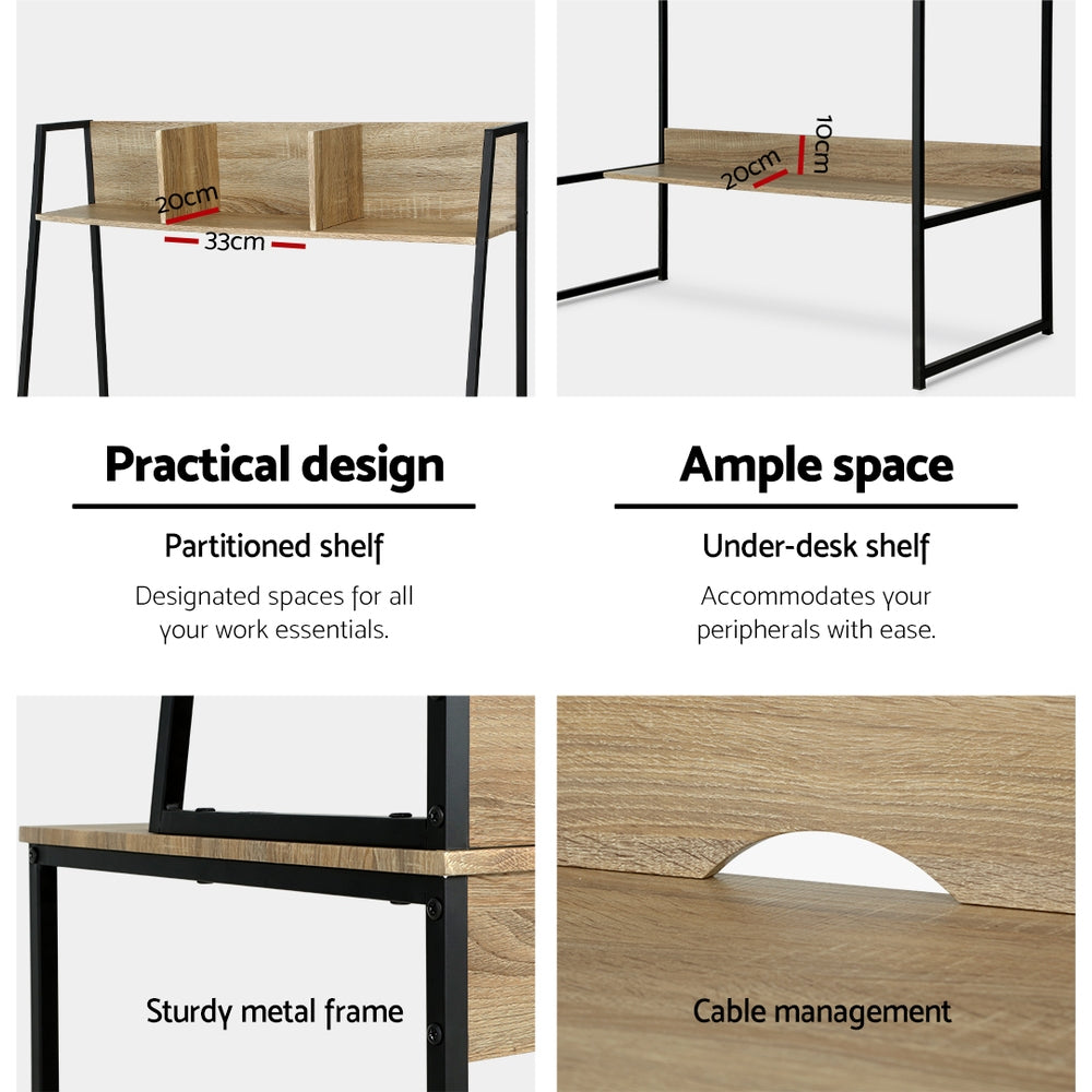 Artiss Computer Desk Bookshelf Storage 100CM Oak