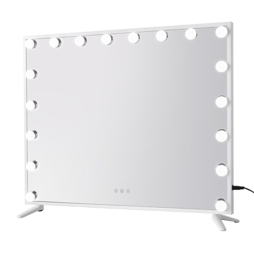 Embellir Makeup Mirror 80x65cm Hollywood Vanity with LED Light Tabletop White