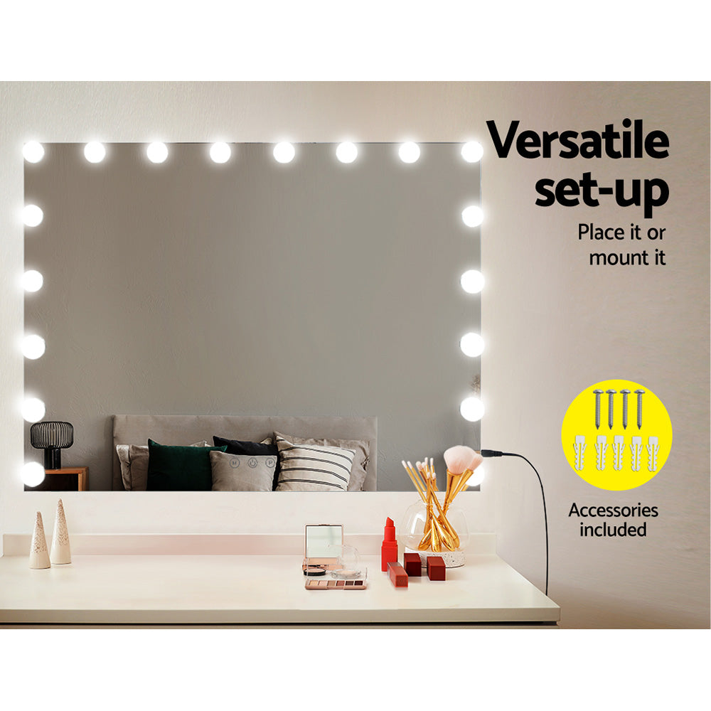 Embellir Makeup Mirror 80x65cm Hollywood Vanity with LED Light Tabletop Wall