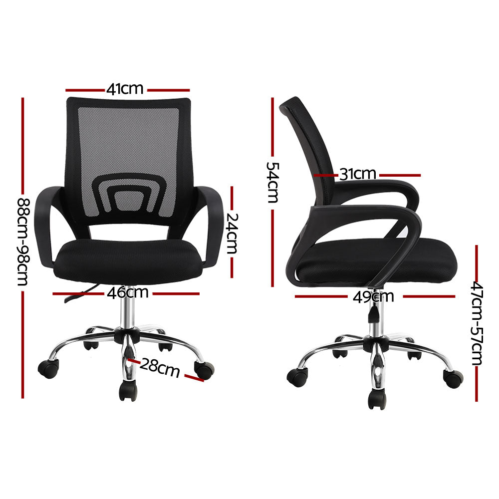 Artiss Mesh Office Chair Mid Back Black